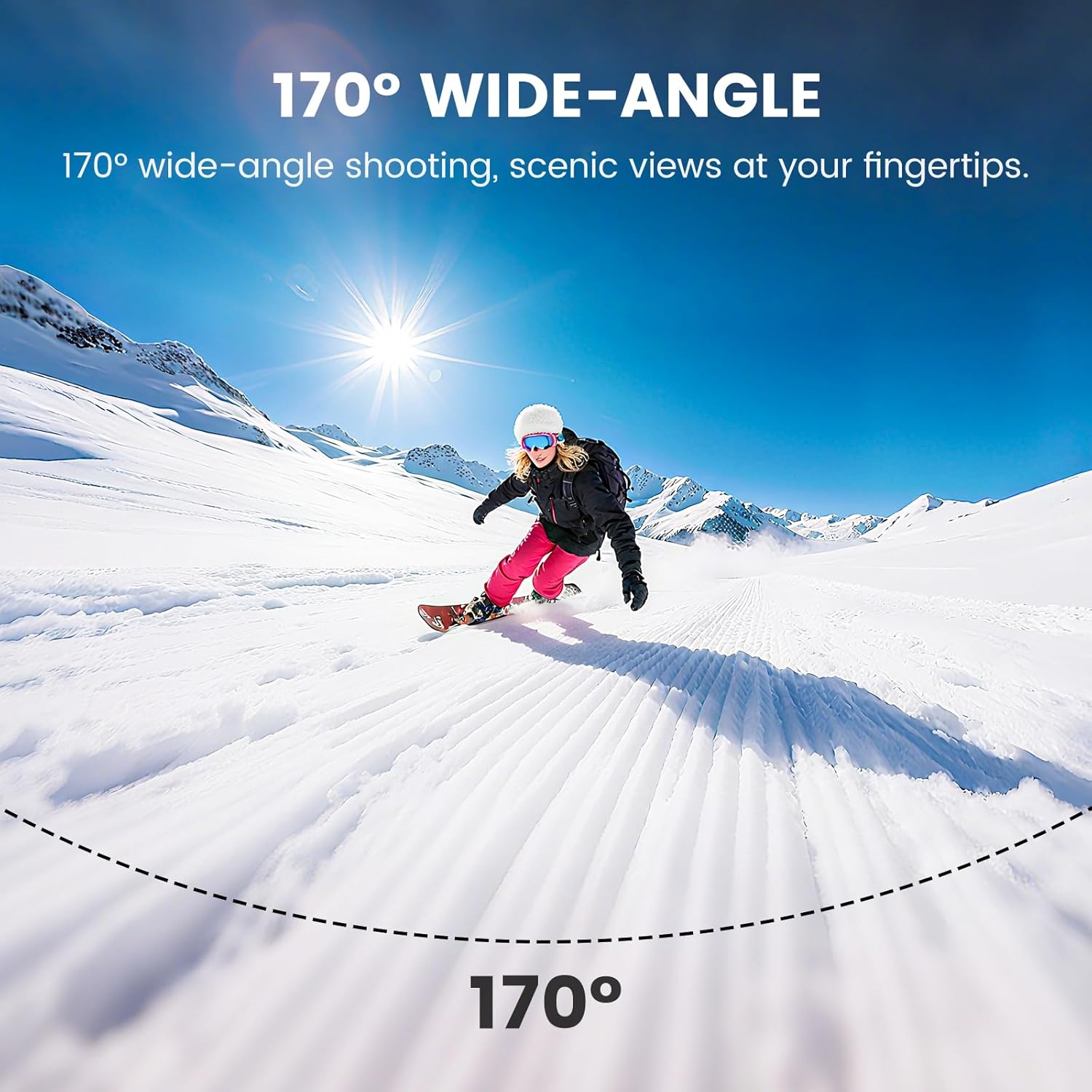 Action Camera 4K 60FPS 48MP, EIS Sports Camera with 128GB Card,131FT Underwater Waterproof Camera with Case, 2inch Touch Screen, 8X Zoom, Remote Control, Batteries & Mounting Kits - Image 5