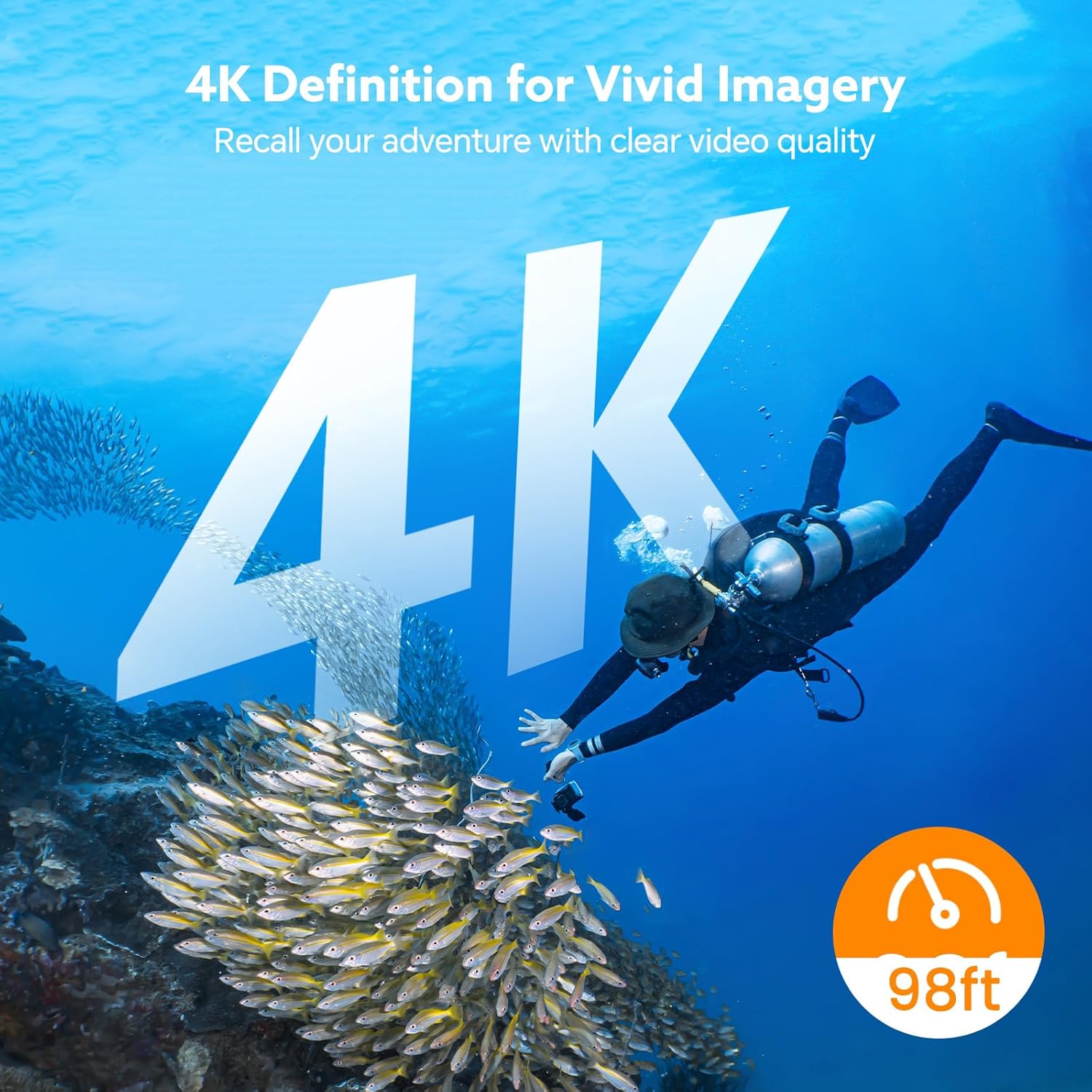 Z10 4K Action Camera, 128GB Wearable Sports Camera with Waterproof Case, Magnetic Clip, and Quick-Mount Accessories, Small Body Cam for Cycling, Diving, Travel, and Outdoor Adventures - Image 2