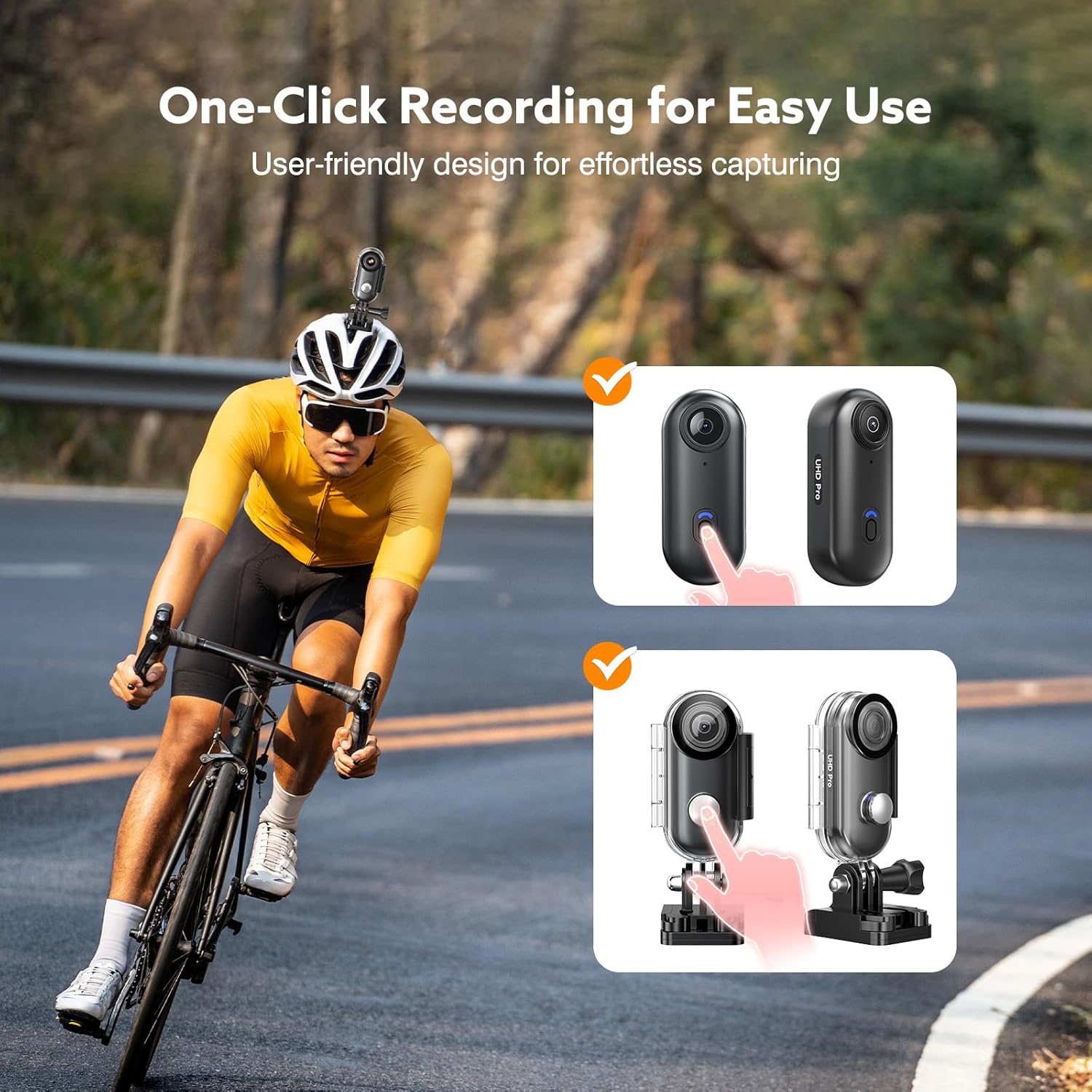 Z10 4K Action Camera, 128GB Wearable Sports Camera with Waterproof Case, Magnetic Clip, and Quick-Mount Accessories, Small Body Cam for Cycling, Diving, Travel, and Outdoor Adventures - Image 5